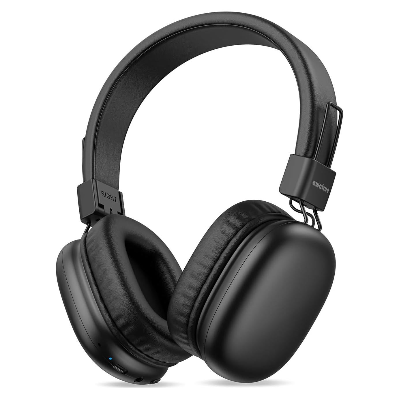 Kids Bluetooth Headphones, Wireless Headphones with HD ENC Microphone, 50 Hours Playtime, Safe Volume,Type C Fast Charging,Foldable Over Ear Headphone for Children/Teens/Smart Device (Black)