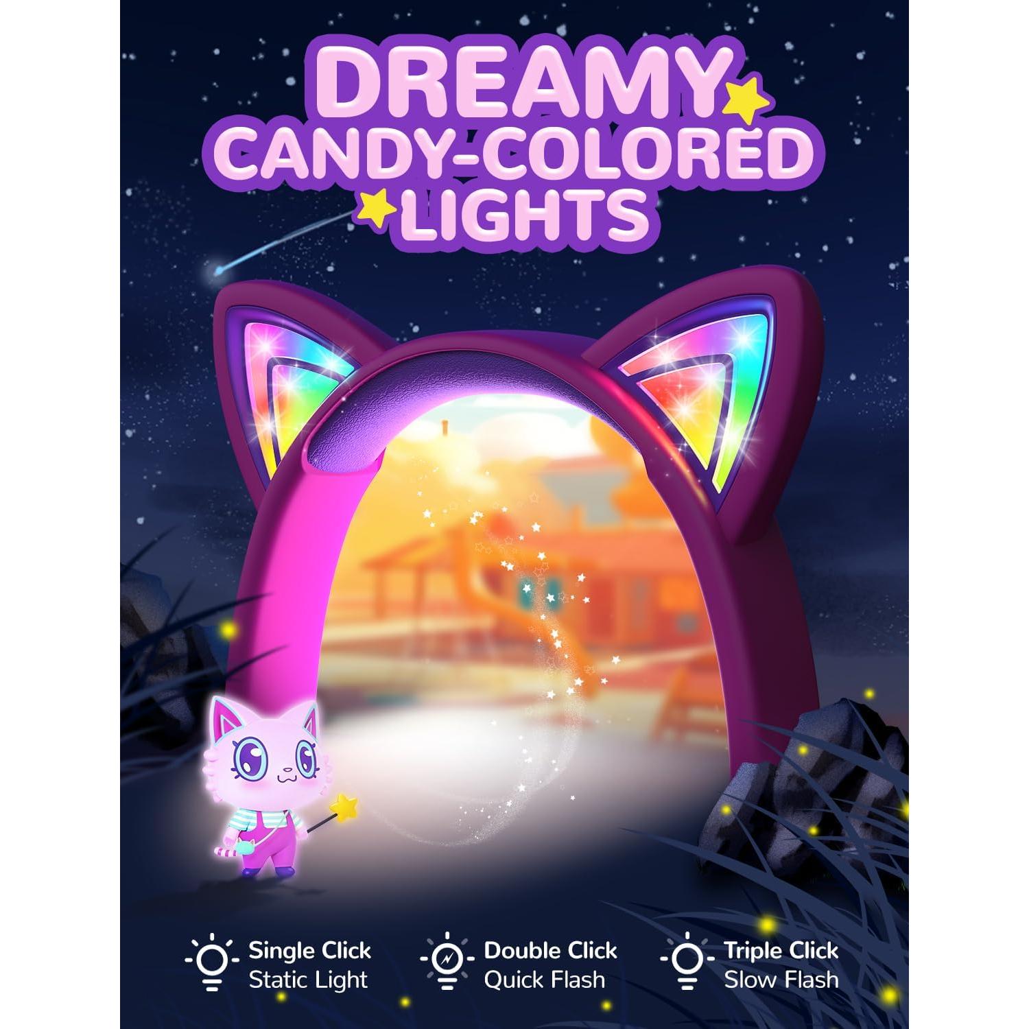 Auriculares iClever Meow Lollipop Rosa para Niños 85dBA