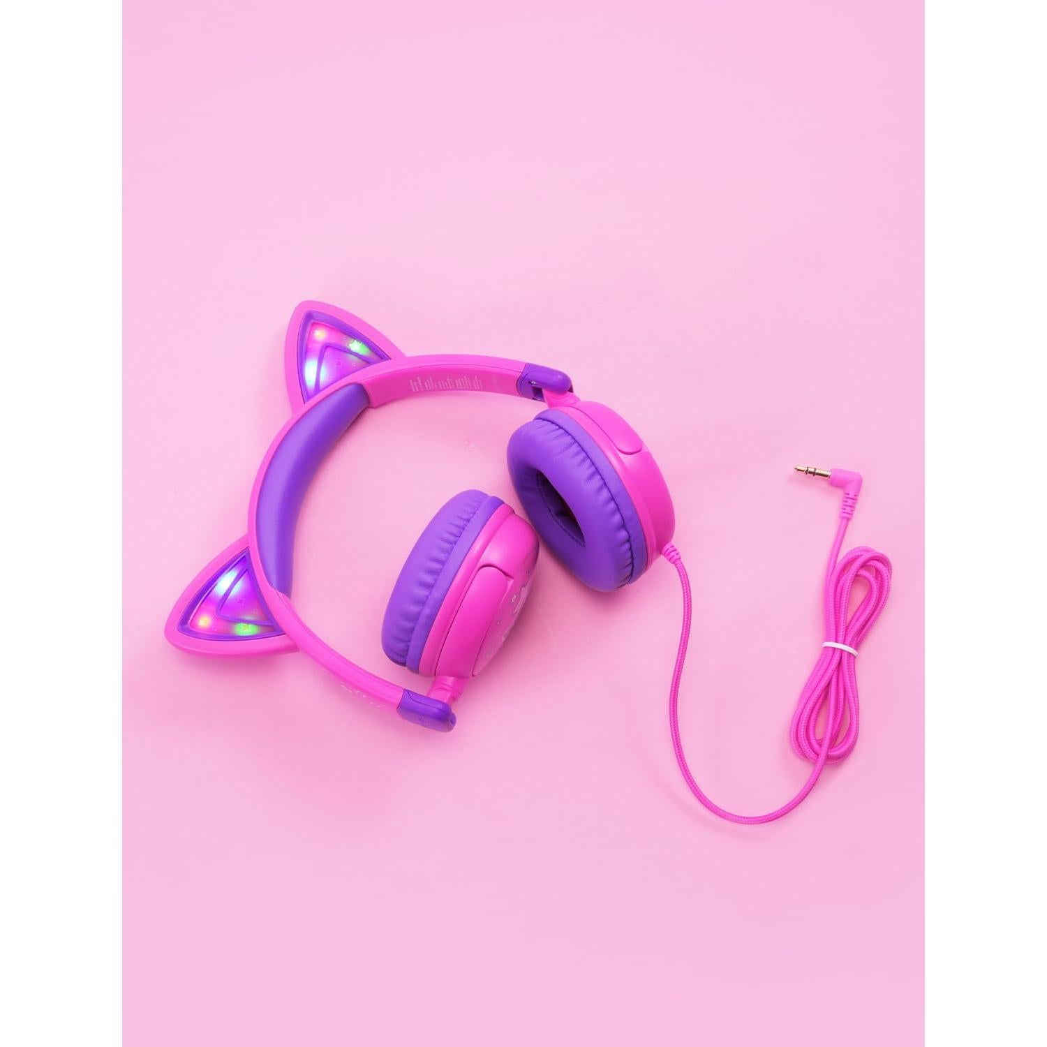 Auriculares iClever Meow Lollipop Rosa para Niños 85dBA