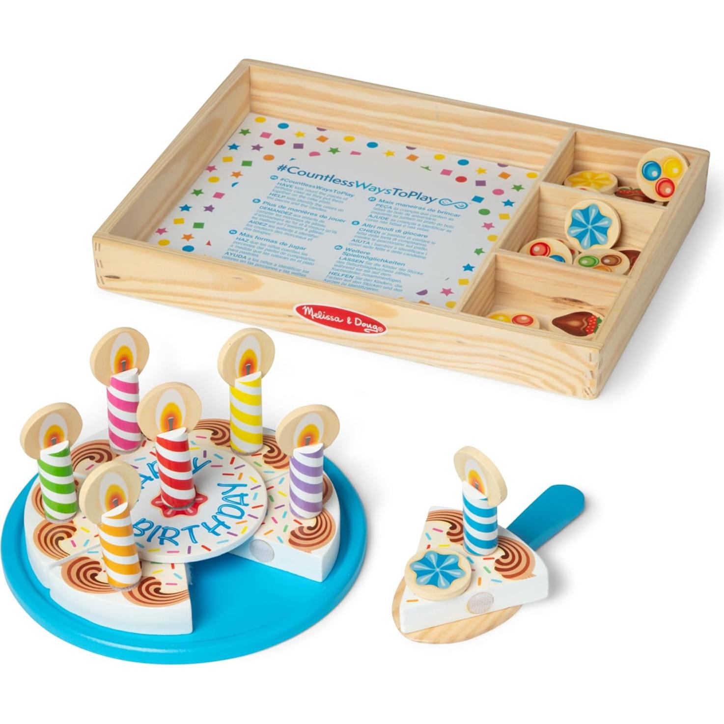 Pastel de Cumpleaños de Madera Melissa & Doug 34 Piezas