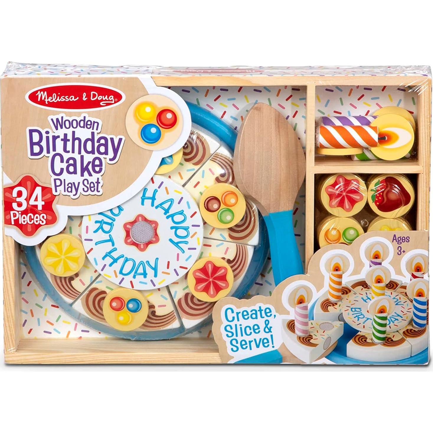 Pastel de Cumpleaños de Madera Melissa & Doug 34 Piezas