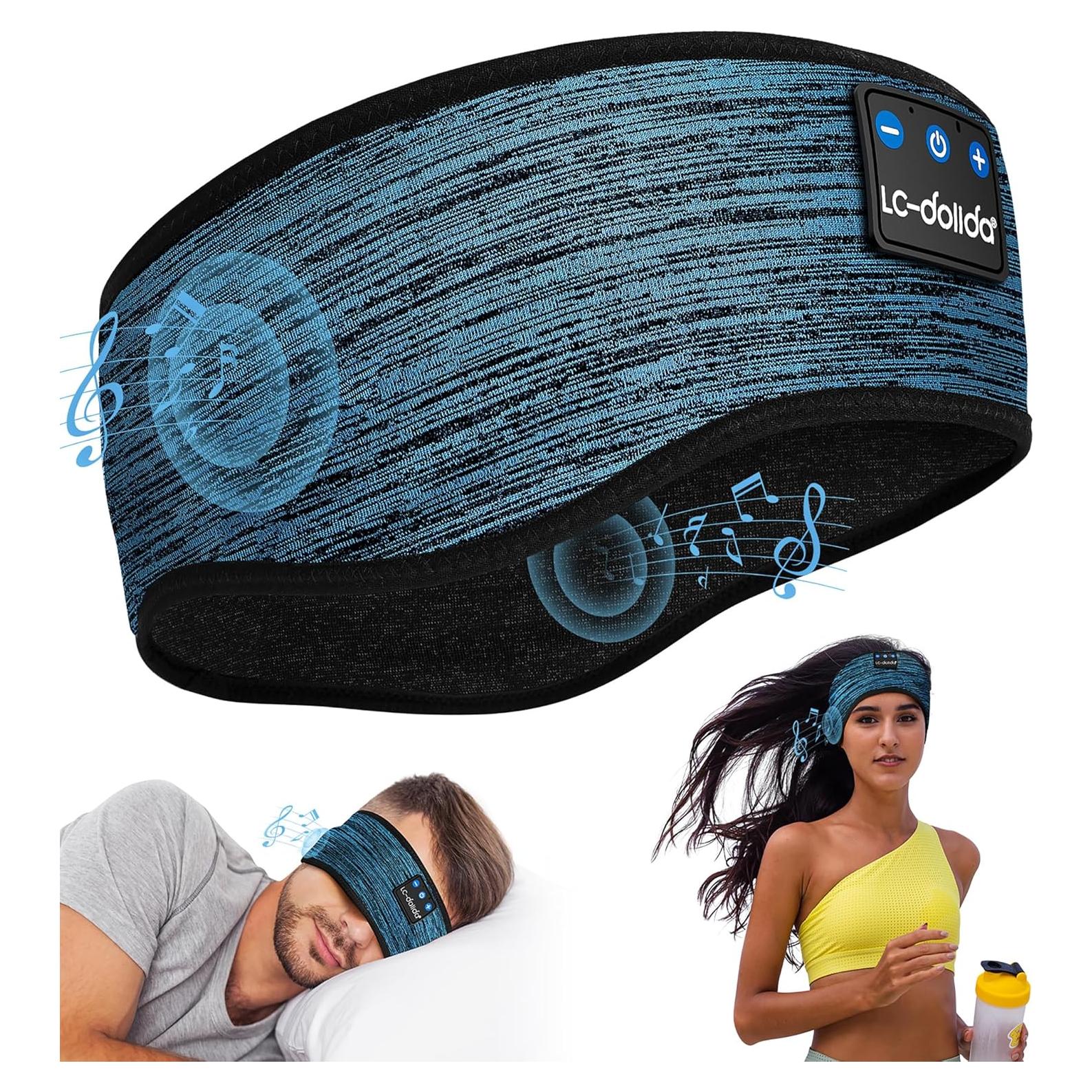 Auriculares Bluetooth LC-dolida Diadema para Dormir Beige Azul