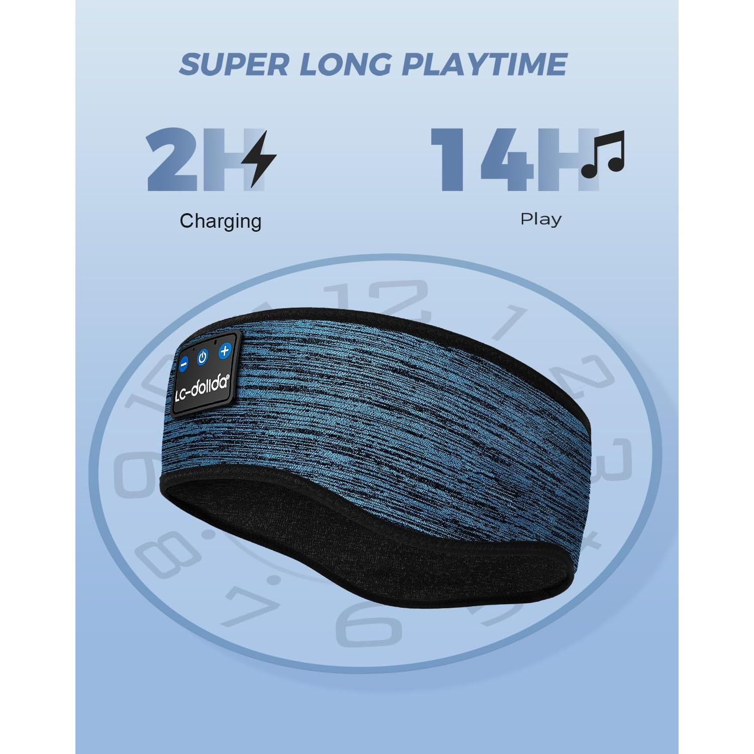 Auriculares Bluetooth LC-dolida Diadema para Dormir Beige Azul