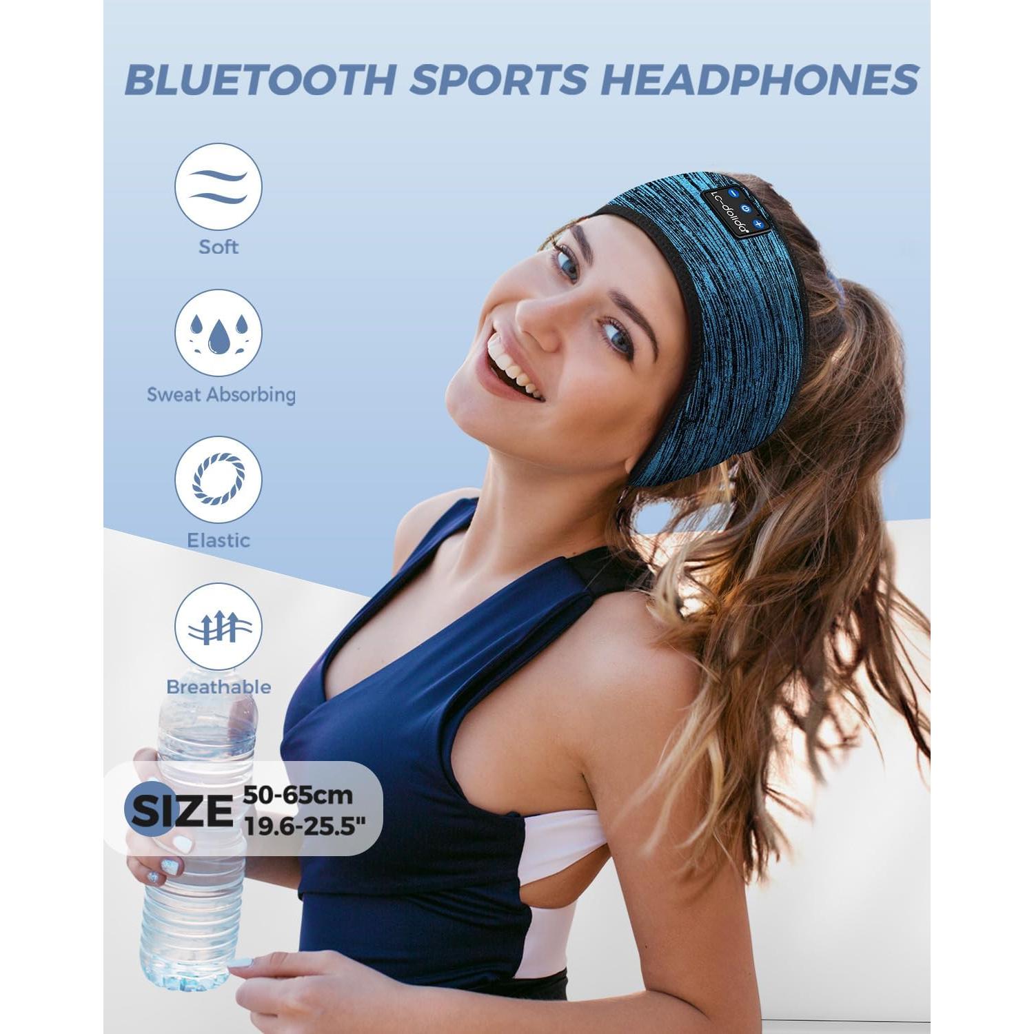 Auriculares Bluetooth LC-dolida Diadema para Dormir Beige Azul