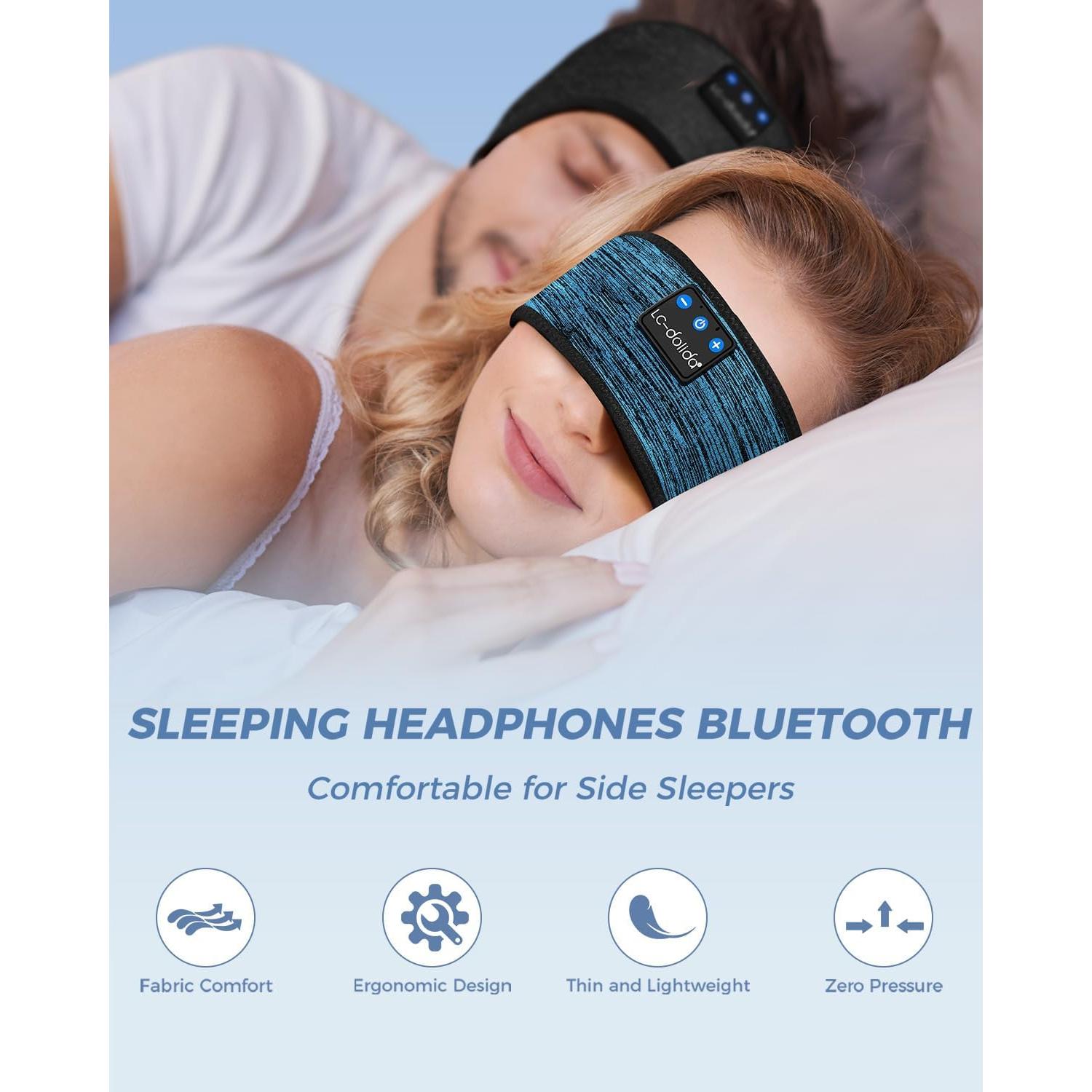 Auriculares Bluetooth LC-dolida Diadema para Dormir Beige Azul