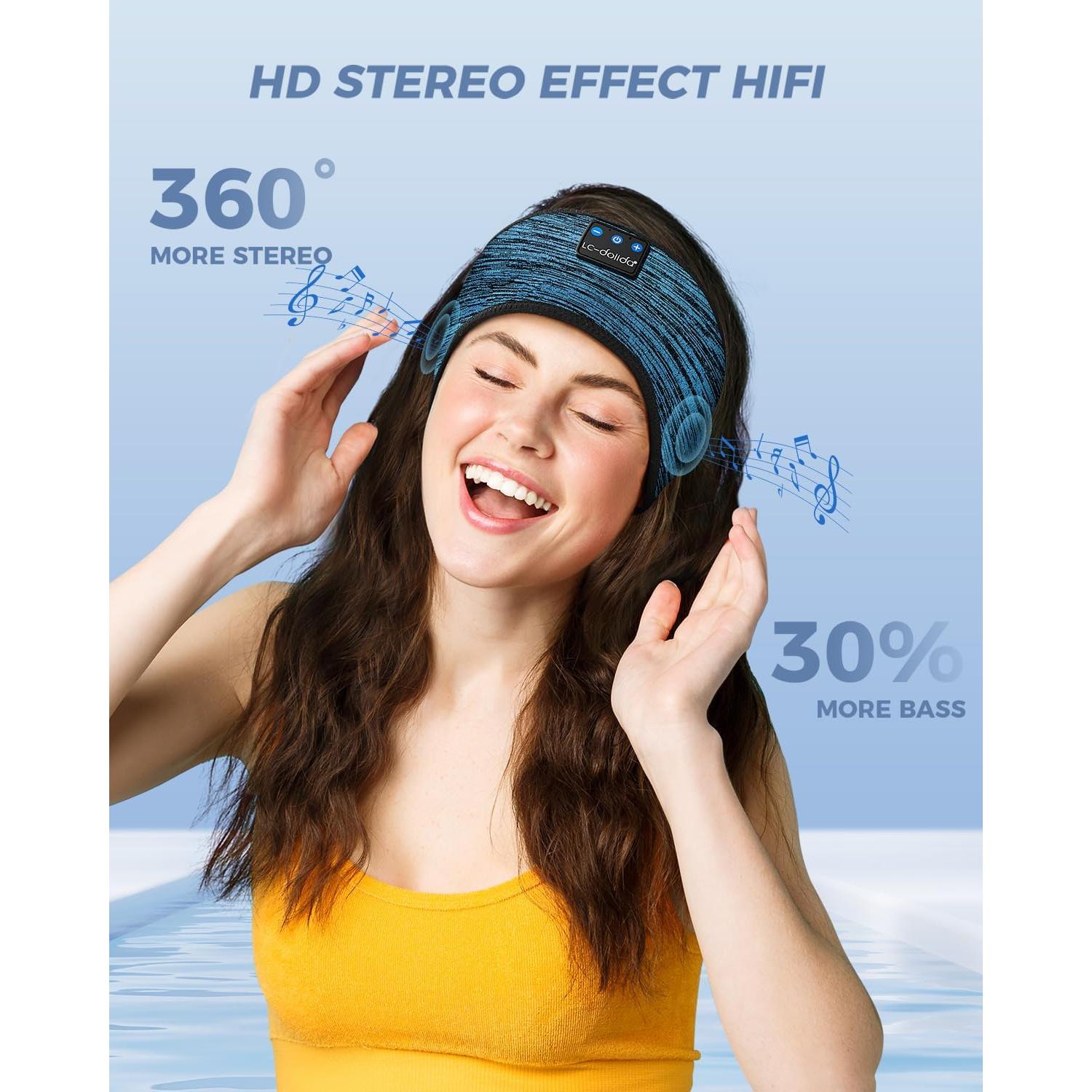 Auriculares Bluetooth LC-dolida Diadema para Dormir Beige Azul