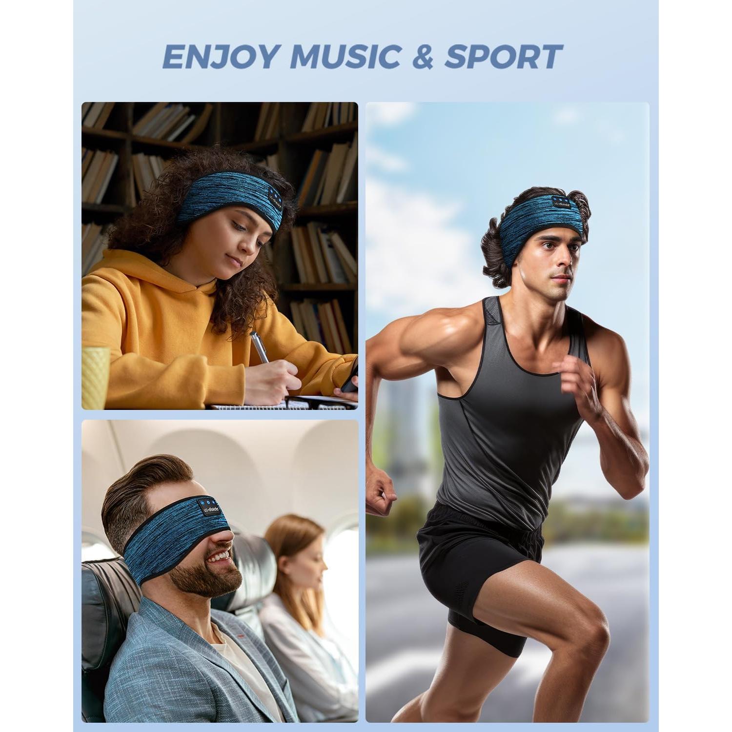 Auriculares Bluetooth LC-dolida Diadema para Dormir Beige Azul