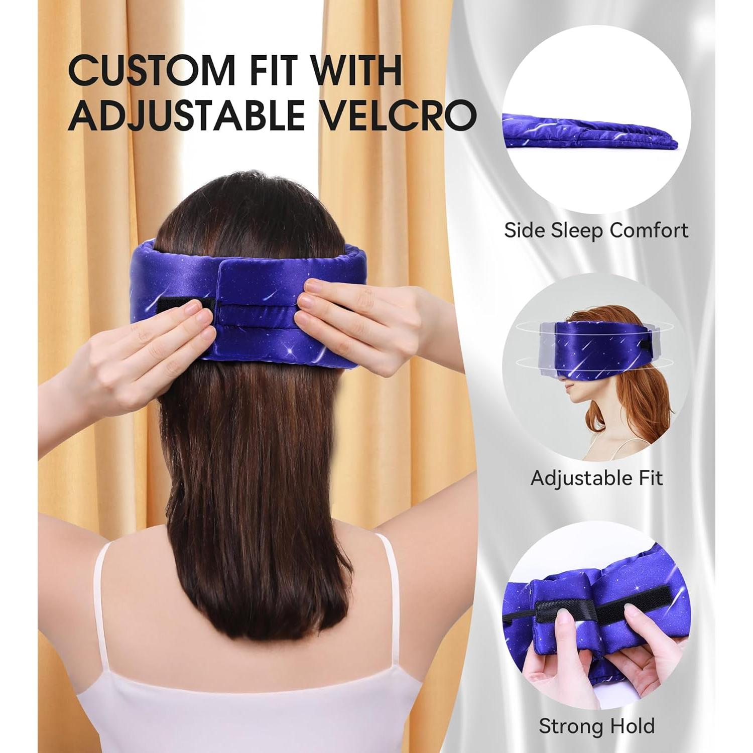 MUSICOZY Máscara de Sueño Bluetooth de Seda Morera Ajustable