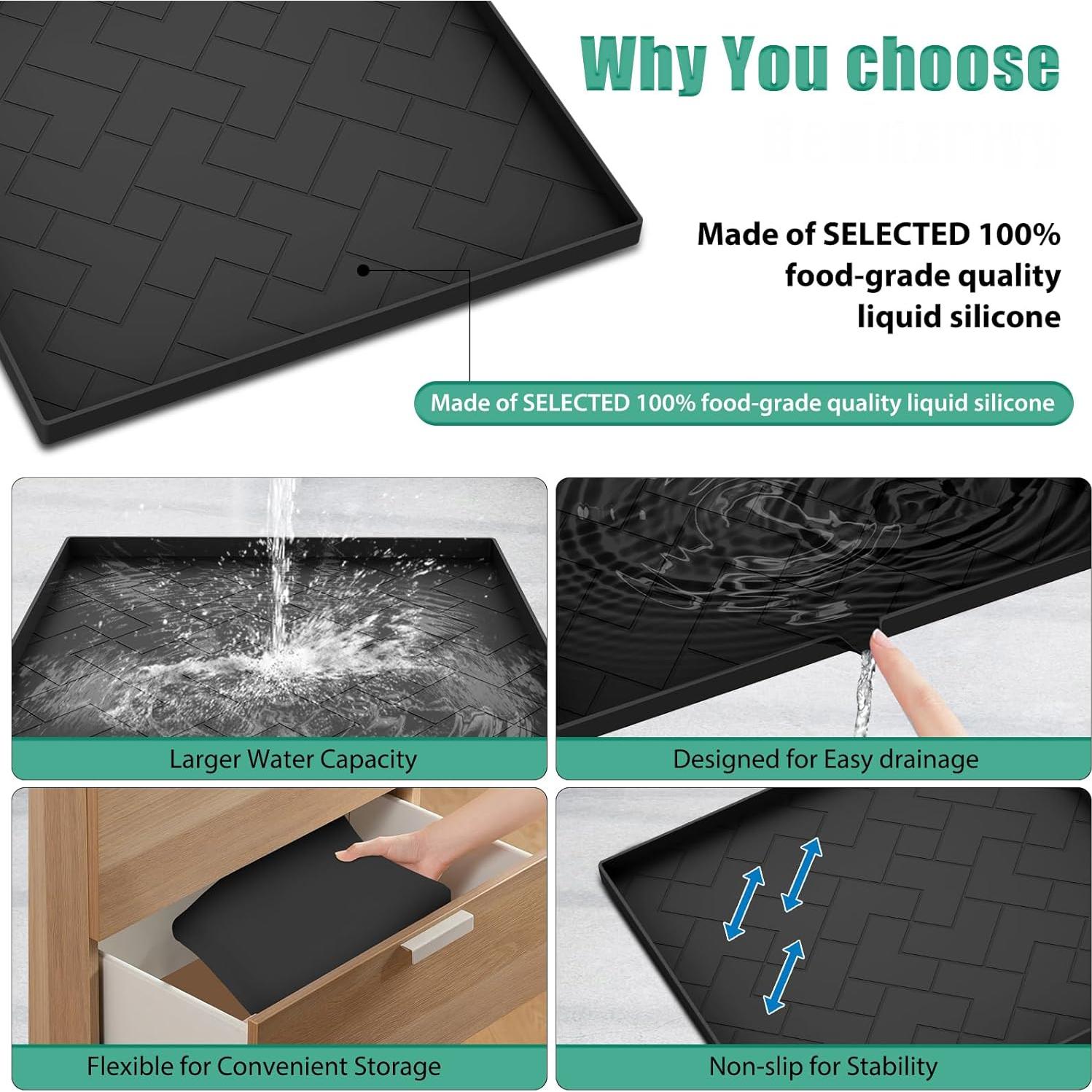 Alfombrilla de Silicona para Mini Nevera 50x50cm Negra