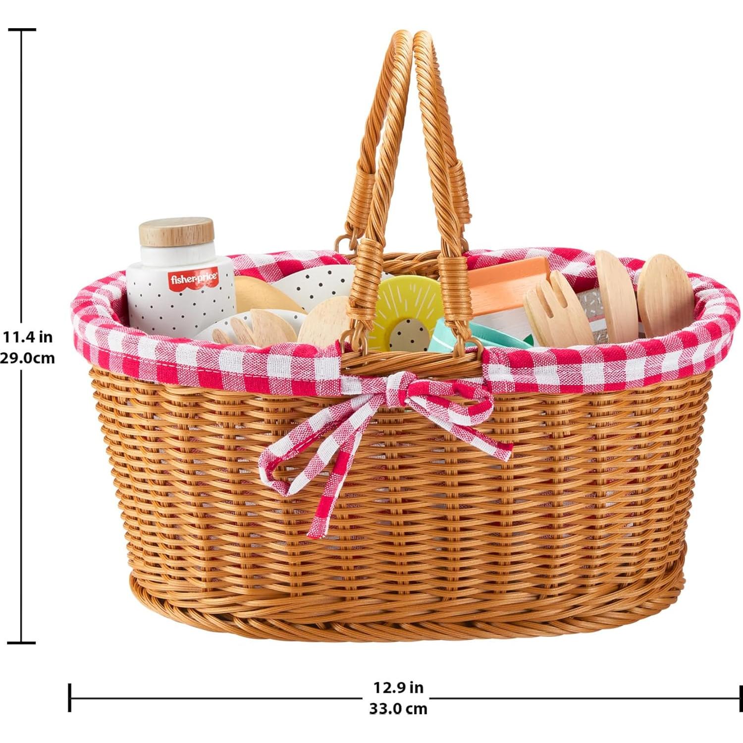 Cesta de Picnic de Madera Fisher-Price 31 Piezas para Niños