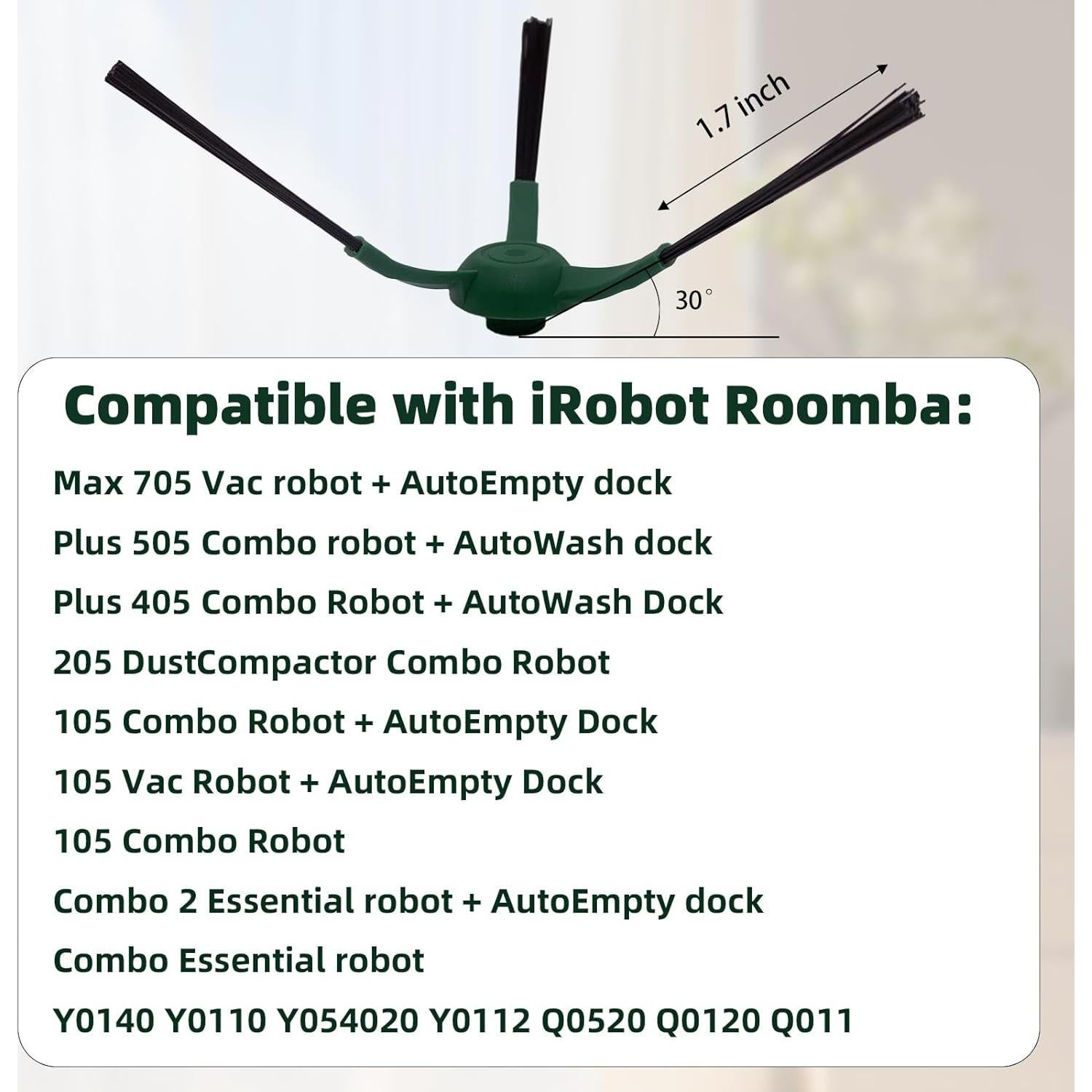 Paquete de 9 Cepillos Laterales EXPILOVI para iRobot Roomba