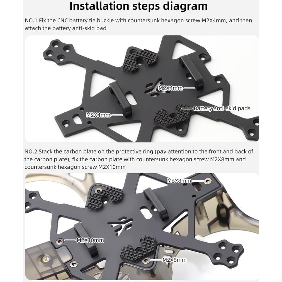 HGLRC 2inch Cinewhoop FPV Drone Frame for FPV Cinewhoop Racing Drone Quadcopters (Black)