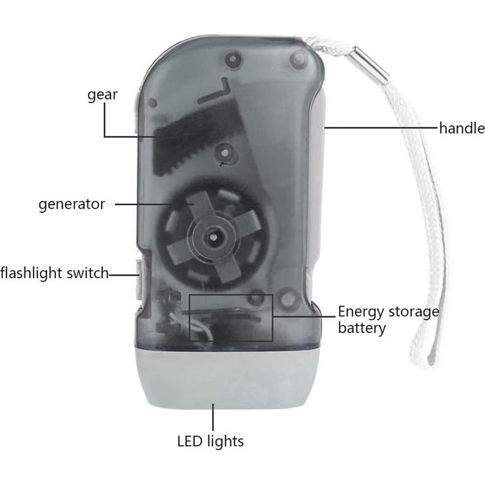 Linternas de Manivela Guyuyii - Paquete de 4 - LED para Emergencias
