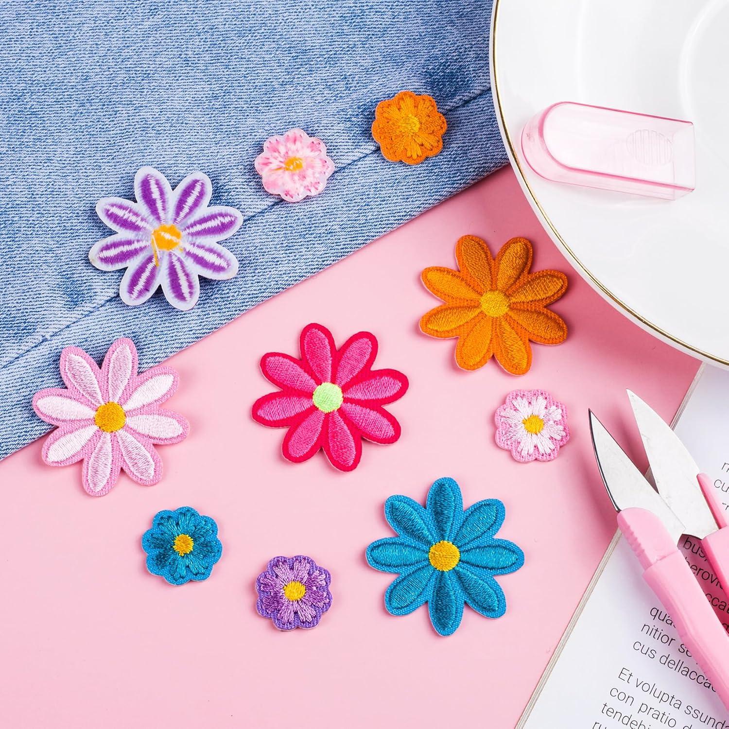 Parches Bordados de Flores PAGOW - 10 Pcs para Ropa y DIY