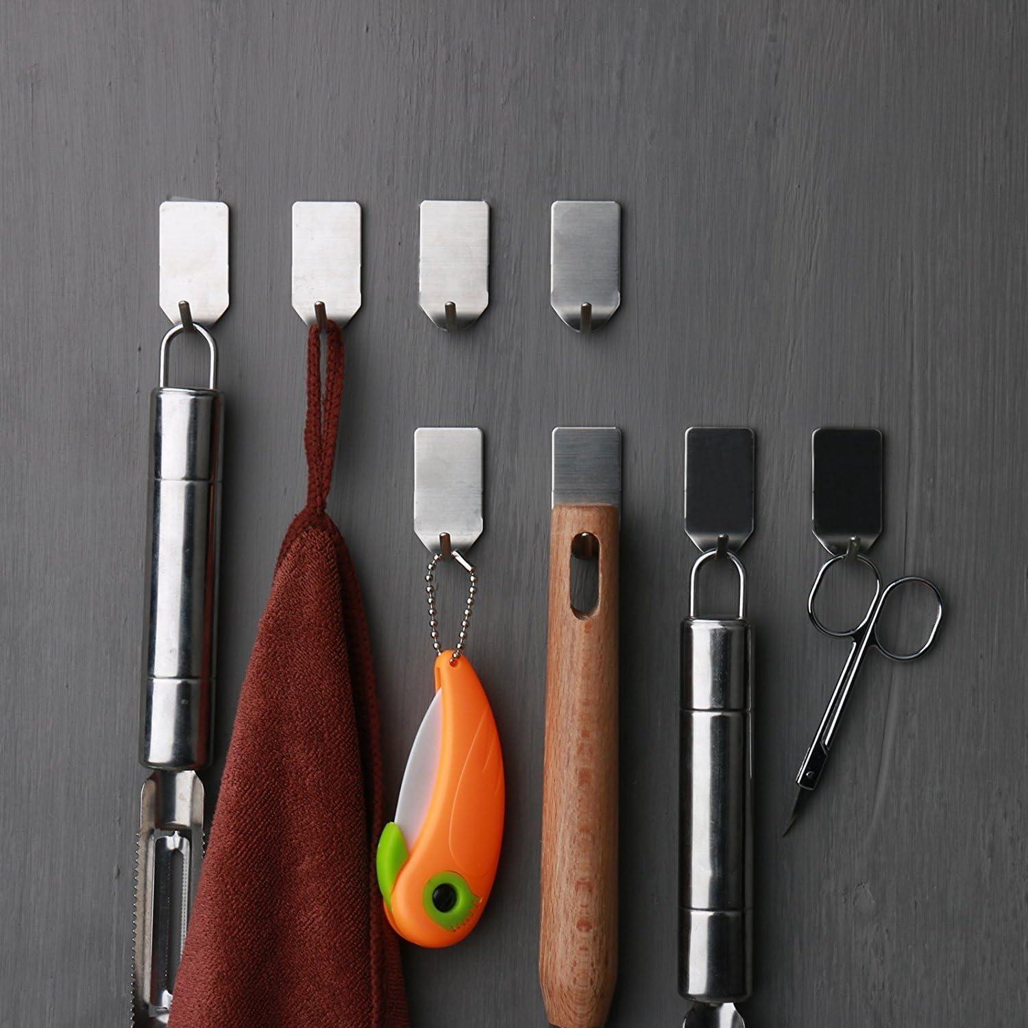 Ganchos Adhesivos FOTYRIG de Acero Inoxidable - 16 Paquetes