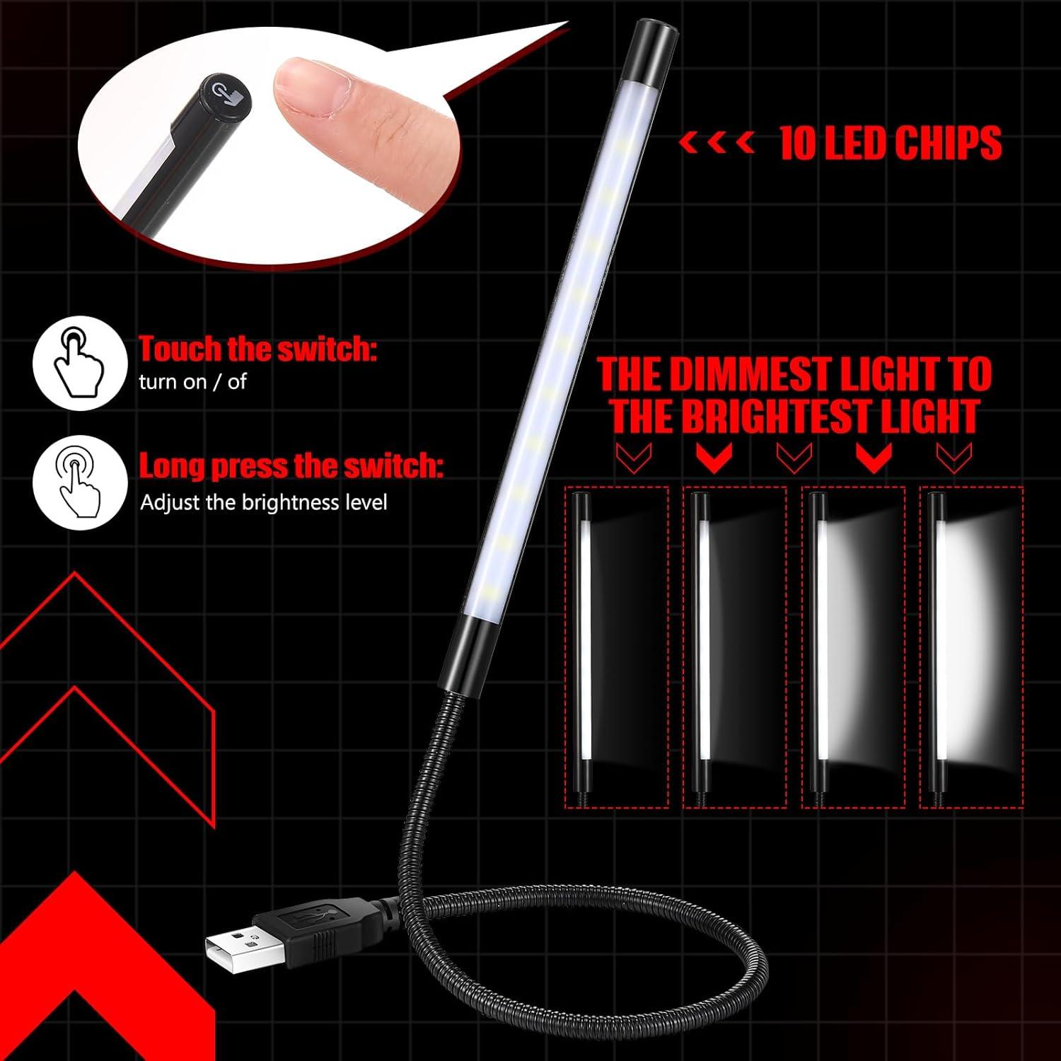 Lámparas LED USB para Teclado Tujoe - 2 Piezas Flexibles