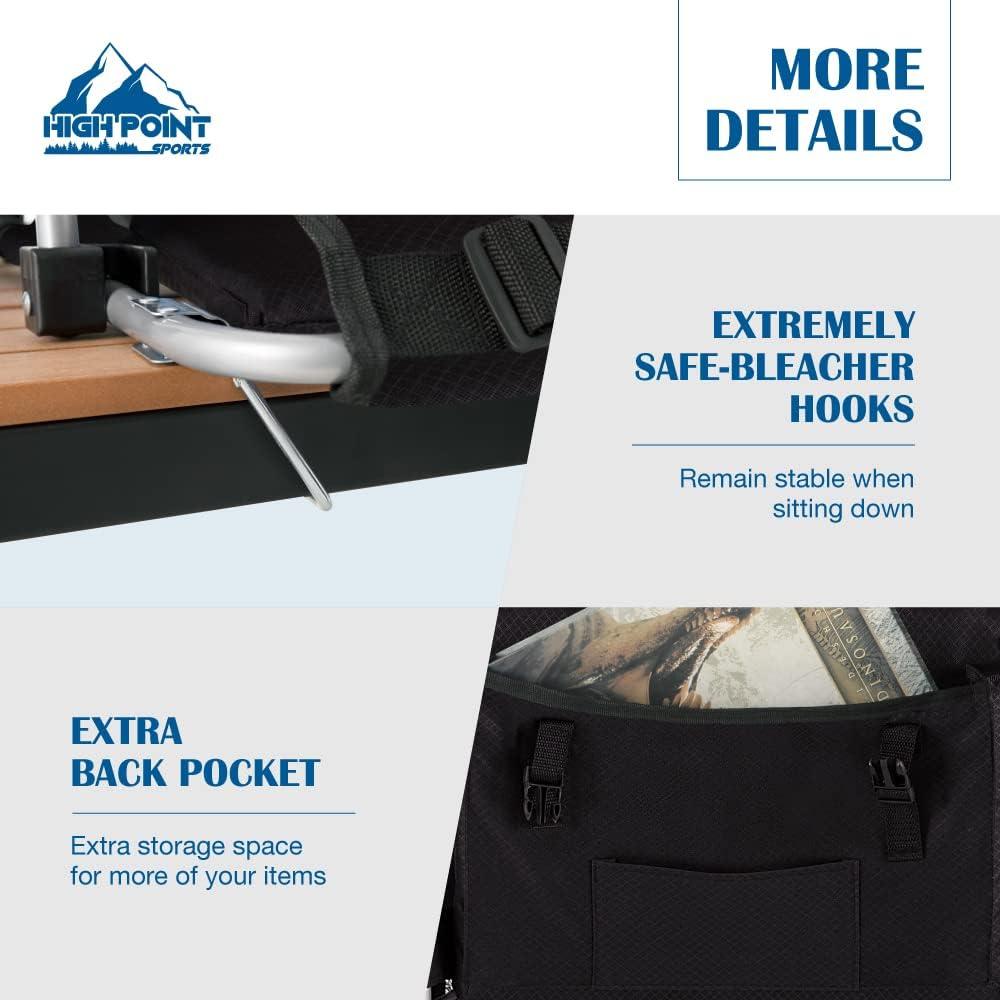 Asiento Plegable de Estadio HIGH POINT SPORTS con Reposabrazos