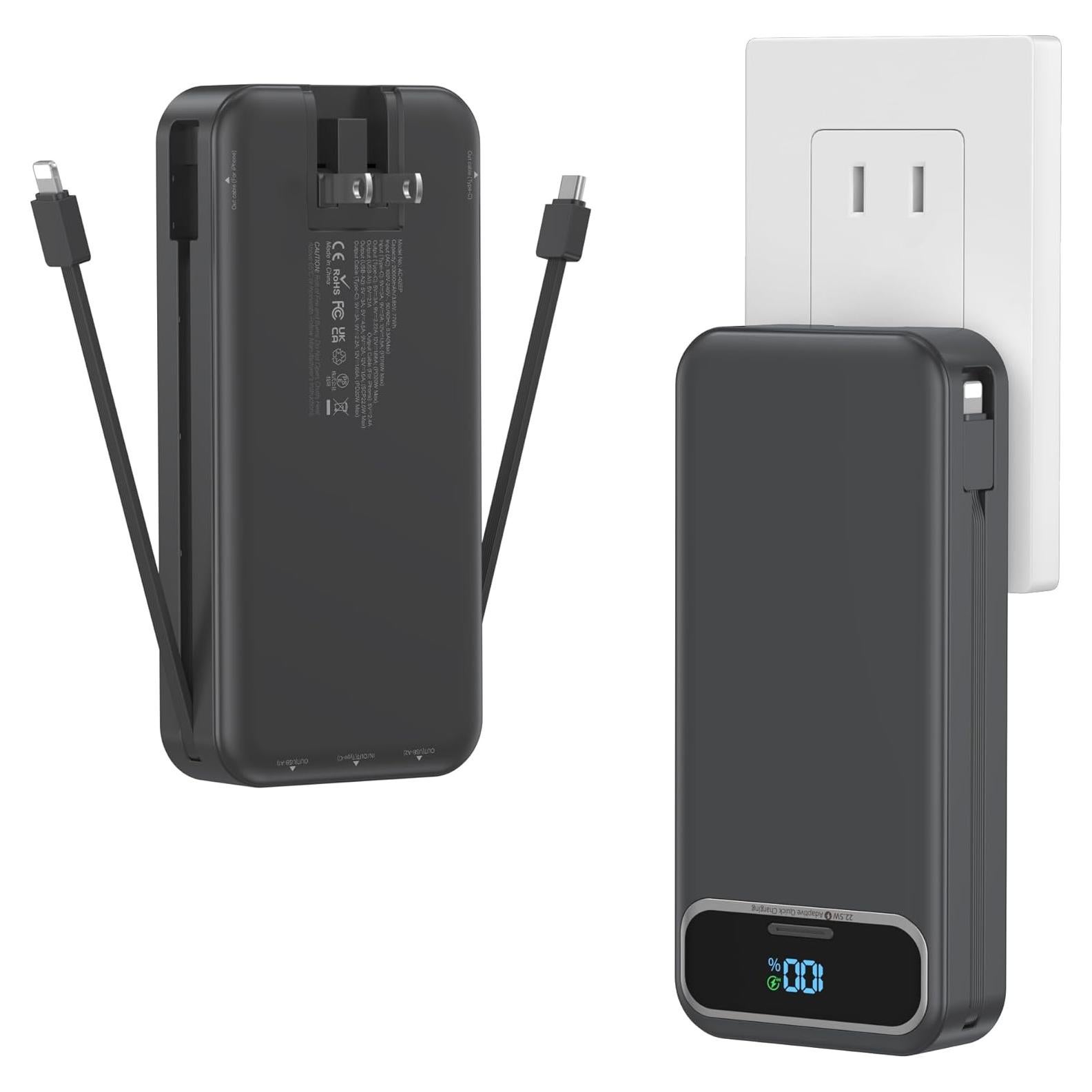 Cargador Portátil 20000mAh Dongguan con Enchufe AC y USB-C