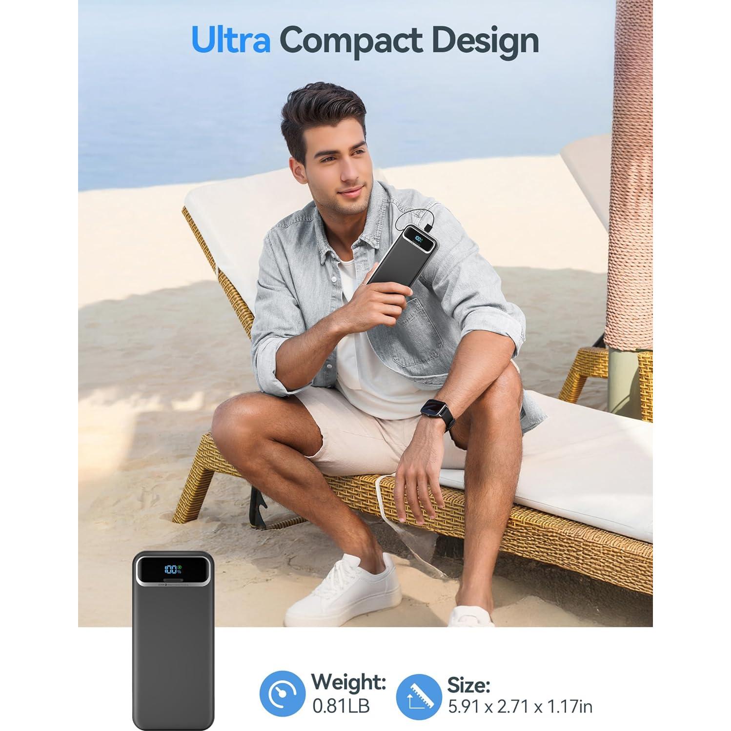 Cargador Portátil 20000mAh Dongguan con Enchufe AC y USB-C