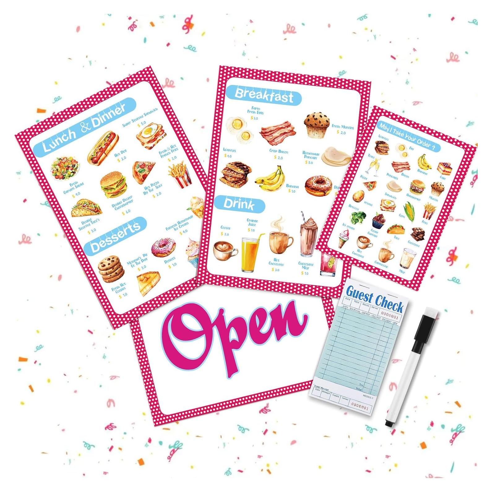 Yinkin Juego de Restaurante Simulado para Niños 6 Piezas