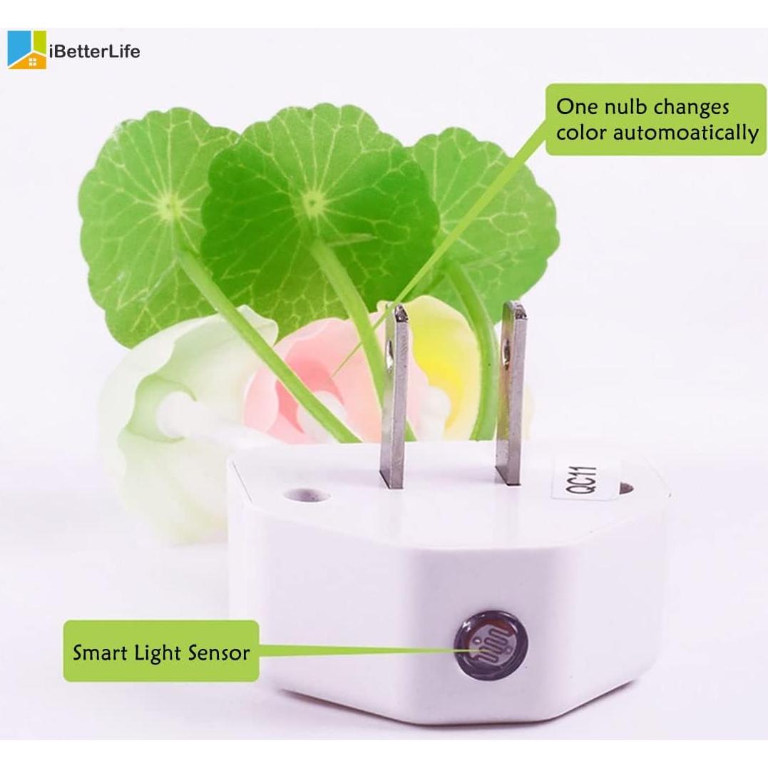 Luz Nocturna LED iBetterLife Hongo 2 Paquete Cambiante Color