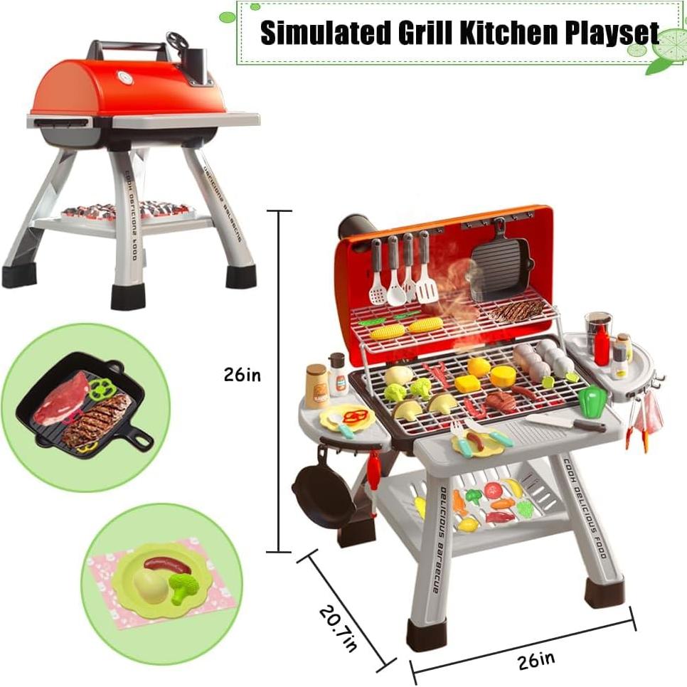 Juego de Parrilla Barbacoa Kimicare 63 Piezas para Niños