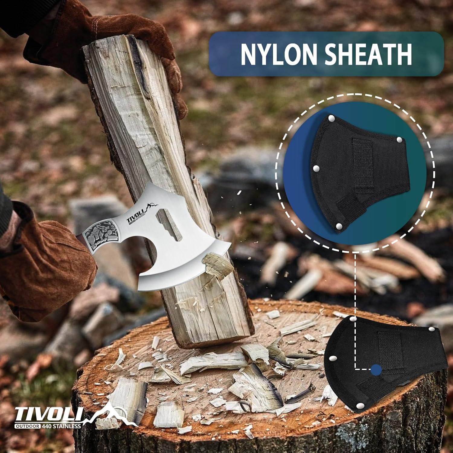 Hacha de Camping TIVOLI 22.86 cm con Funda de Nylon