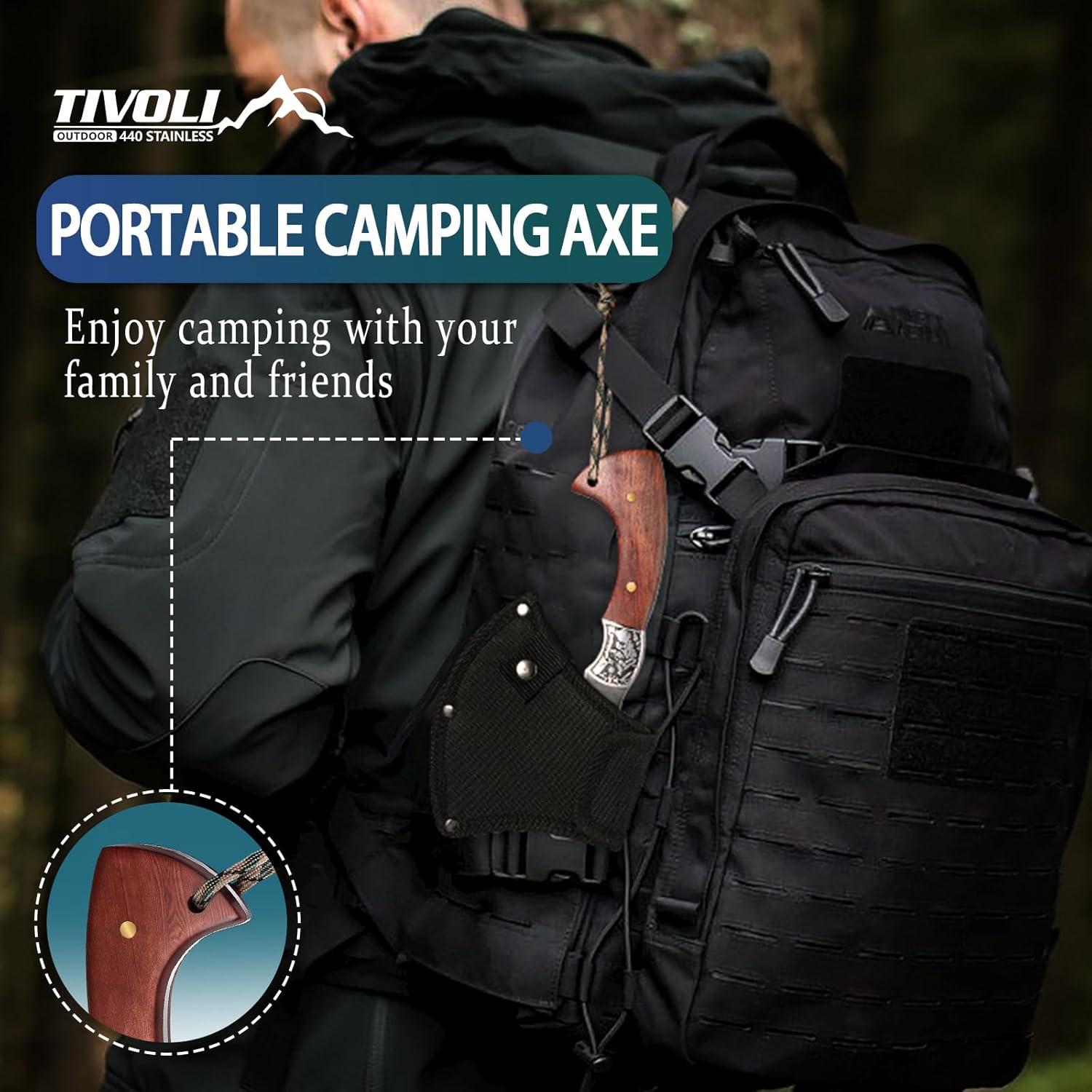 Hacha de Camping TIVOLI 22.86 cm con Funda de Nylon