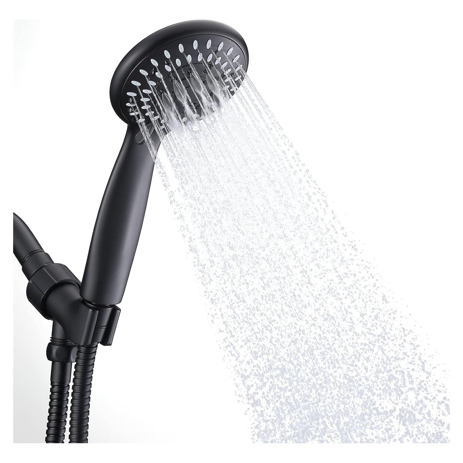 Cabezal de Ducha Briout 5 Modos Alta Presión Negro Mate