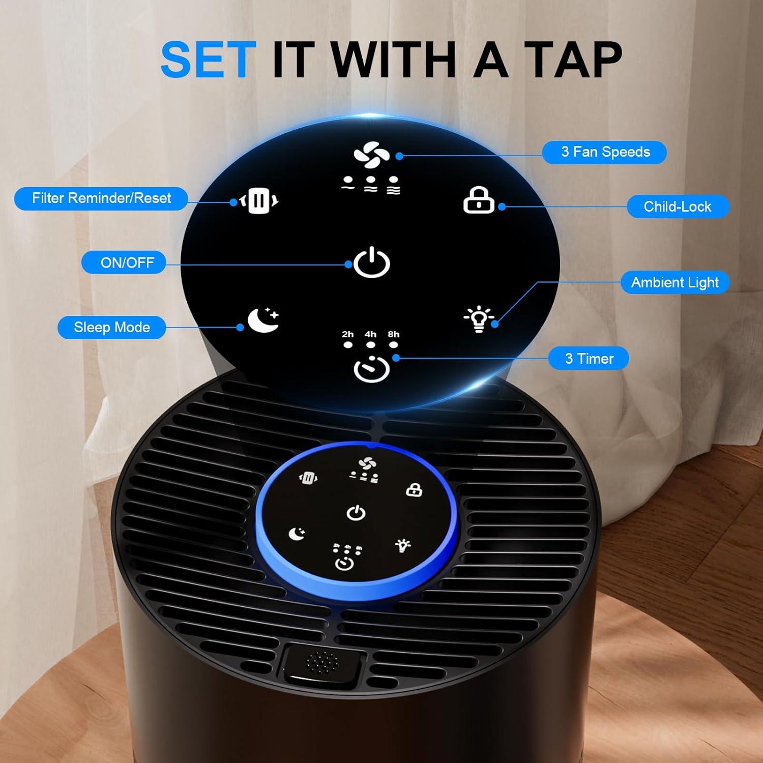 Purificador de Aire FancyBark 4000A con Filtro HEPA y Aromaterapia