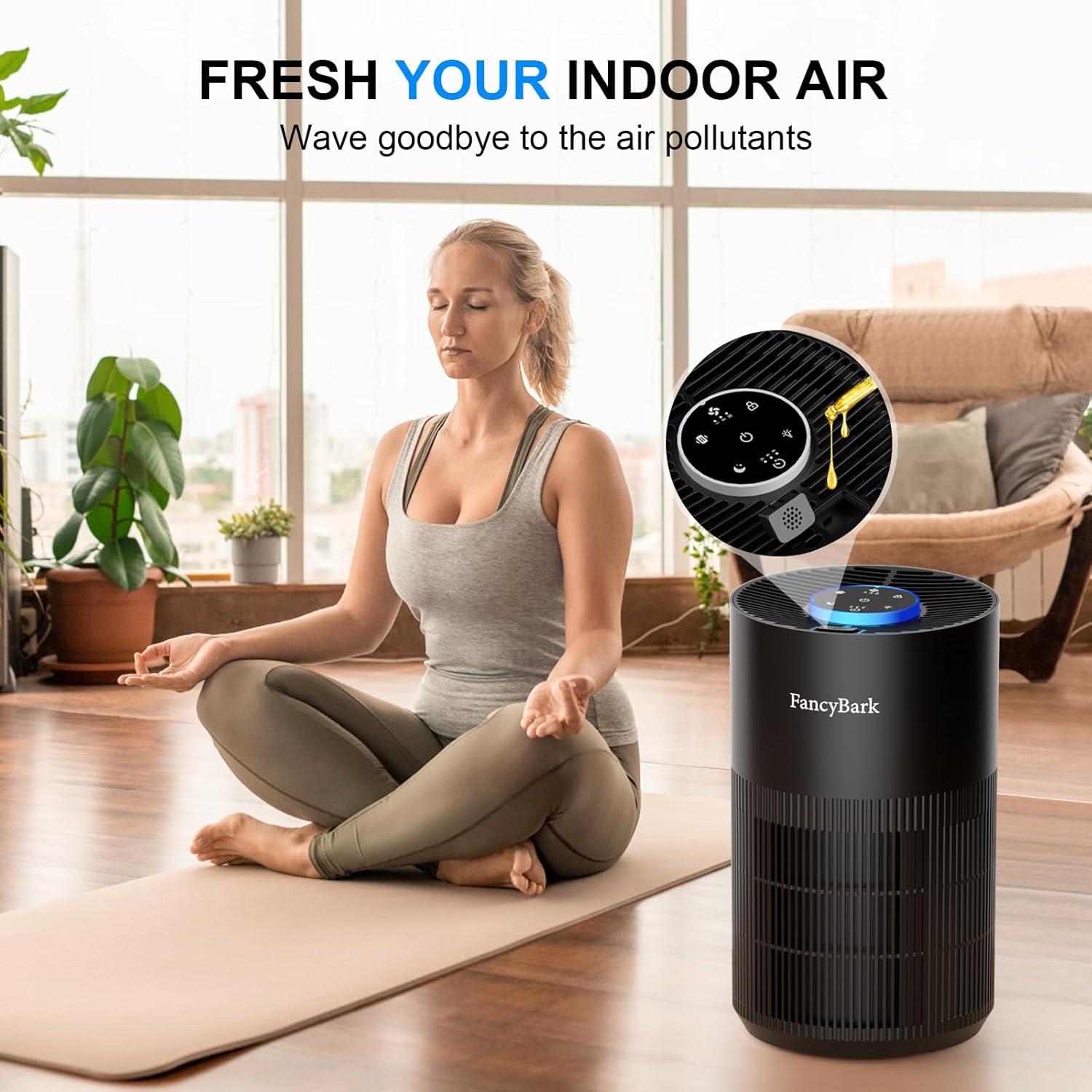 Purificador de Aire FancyBark 4000A con Filtro HEPA y Aromaterapia