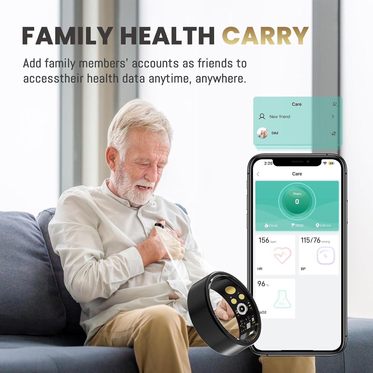 Anillo Inteligente Oucscru Negro 6# Monitoreo Salud IP68