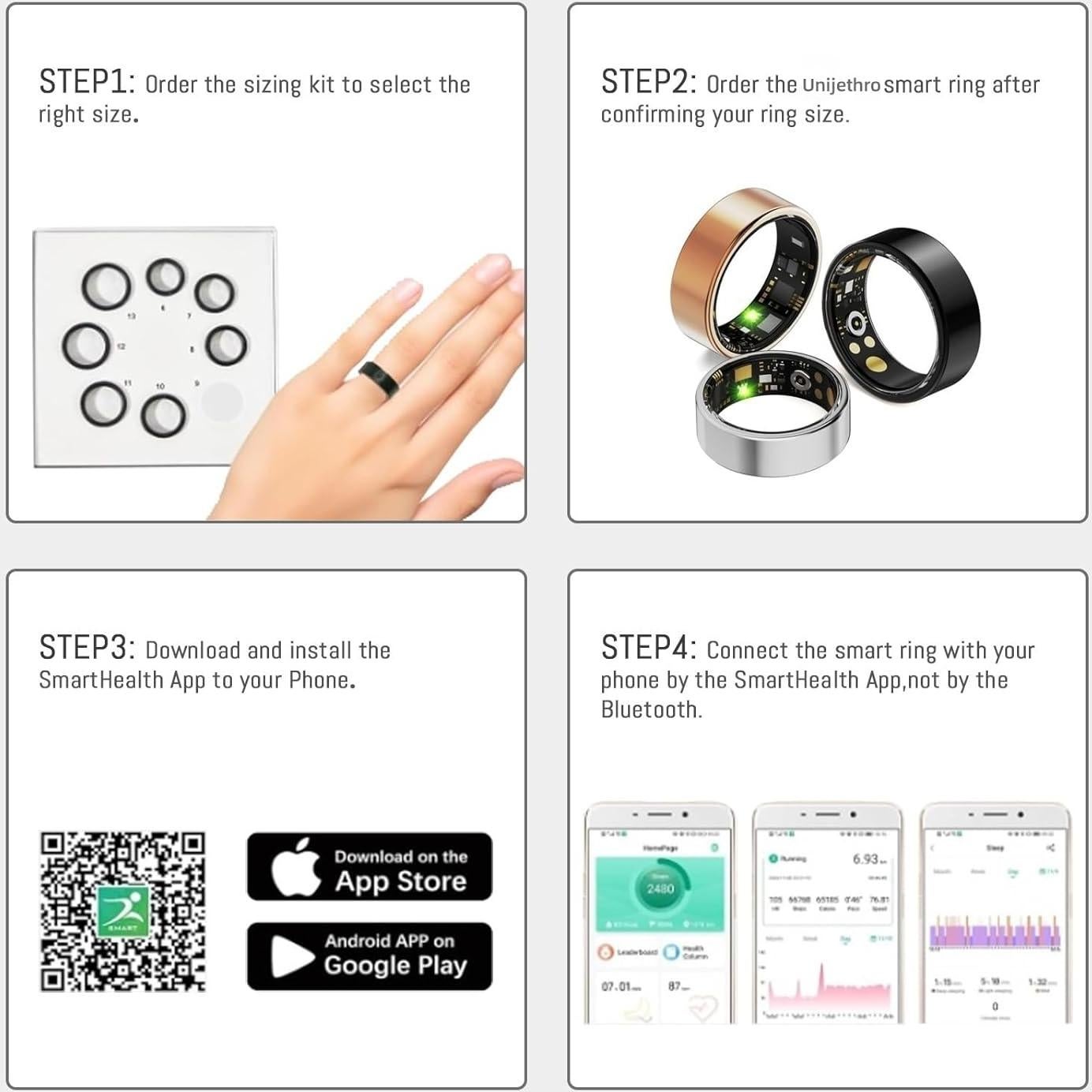 Anillo Inteligente Oucscru Negro 6# Monitoreo Salud IP68