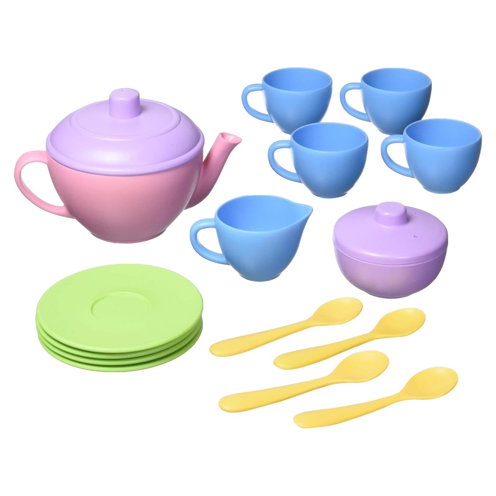 Juego de té Green Toys Rosa 17 piezas ecológico para niños