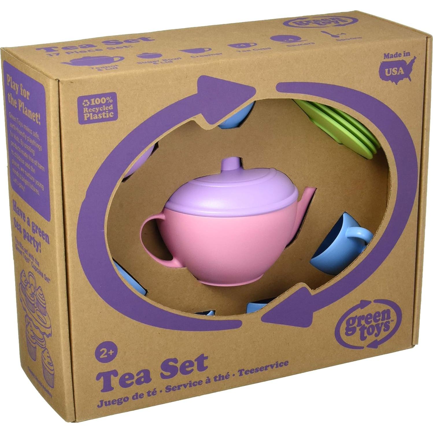 Juego de té Green Toys Rosa 17 piezas ecológico para niños