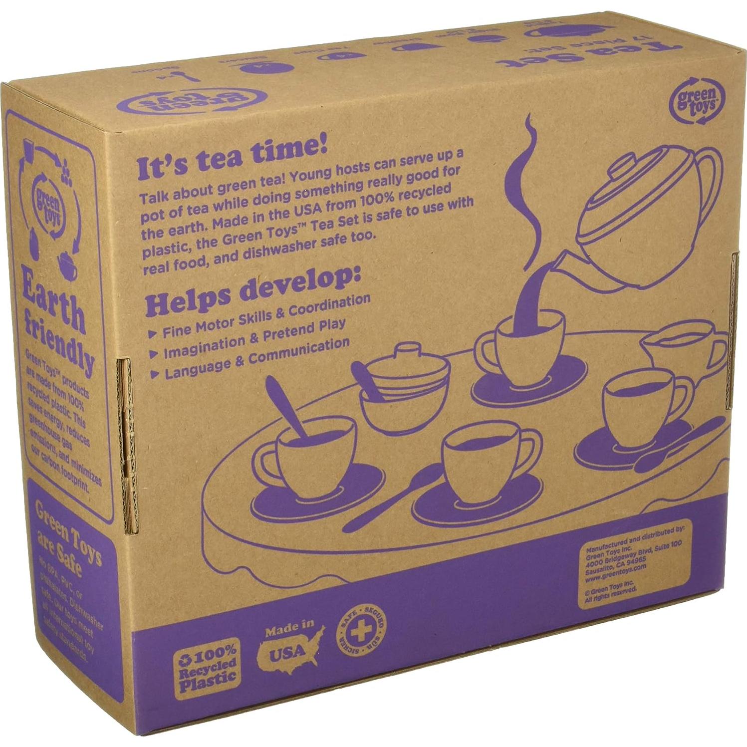 Juego de té Green Toys Rosa 17 piezas ecológico para niños