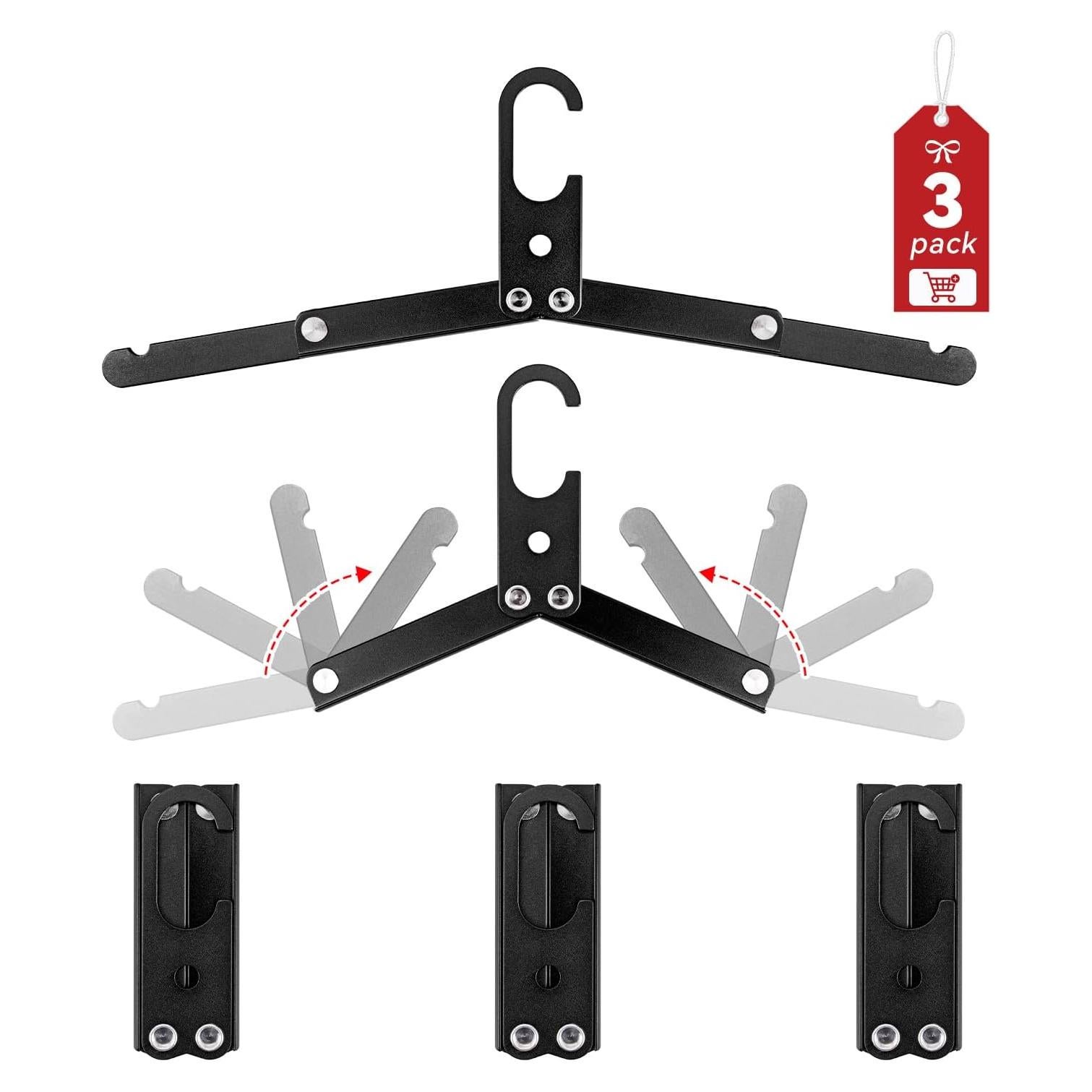 Ganchos Plegables HIKEMAN Metal para Ropa Mojada - 3 Unidades