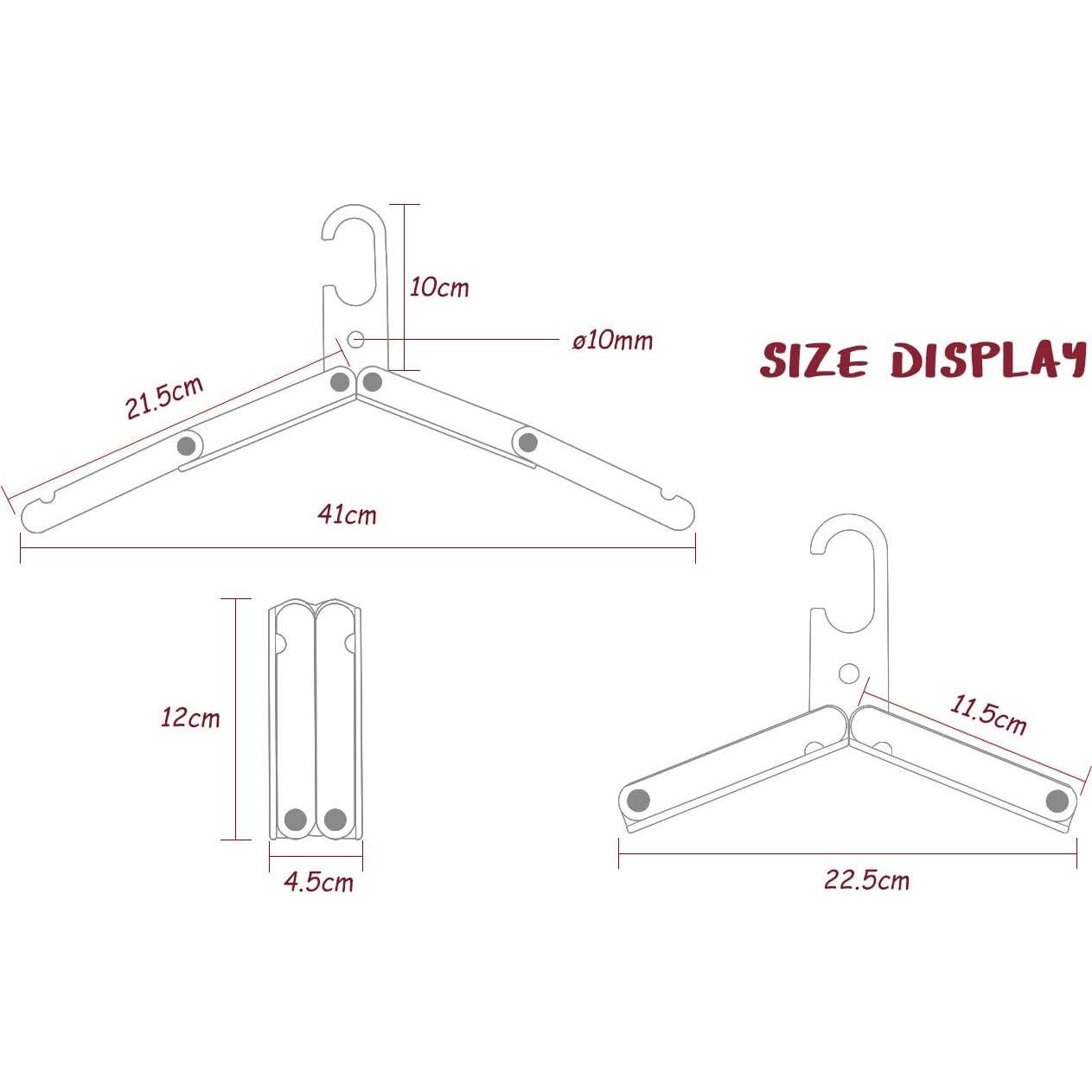 Ganchos Plegables HIKEMAN Metal para Ropa Mojada - 3 Unidades