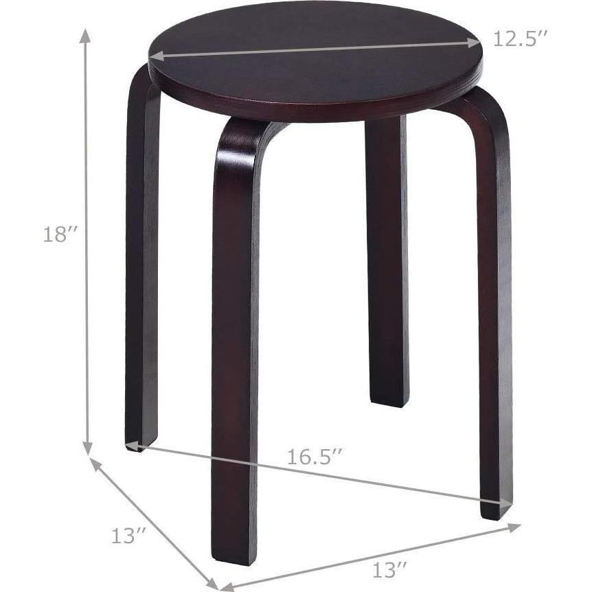 Juego de 4 Taburetes de Madera Julimoon 46 cm Café Oscuro