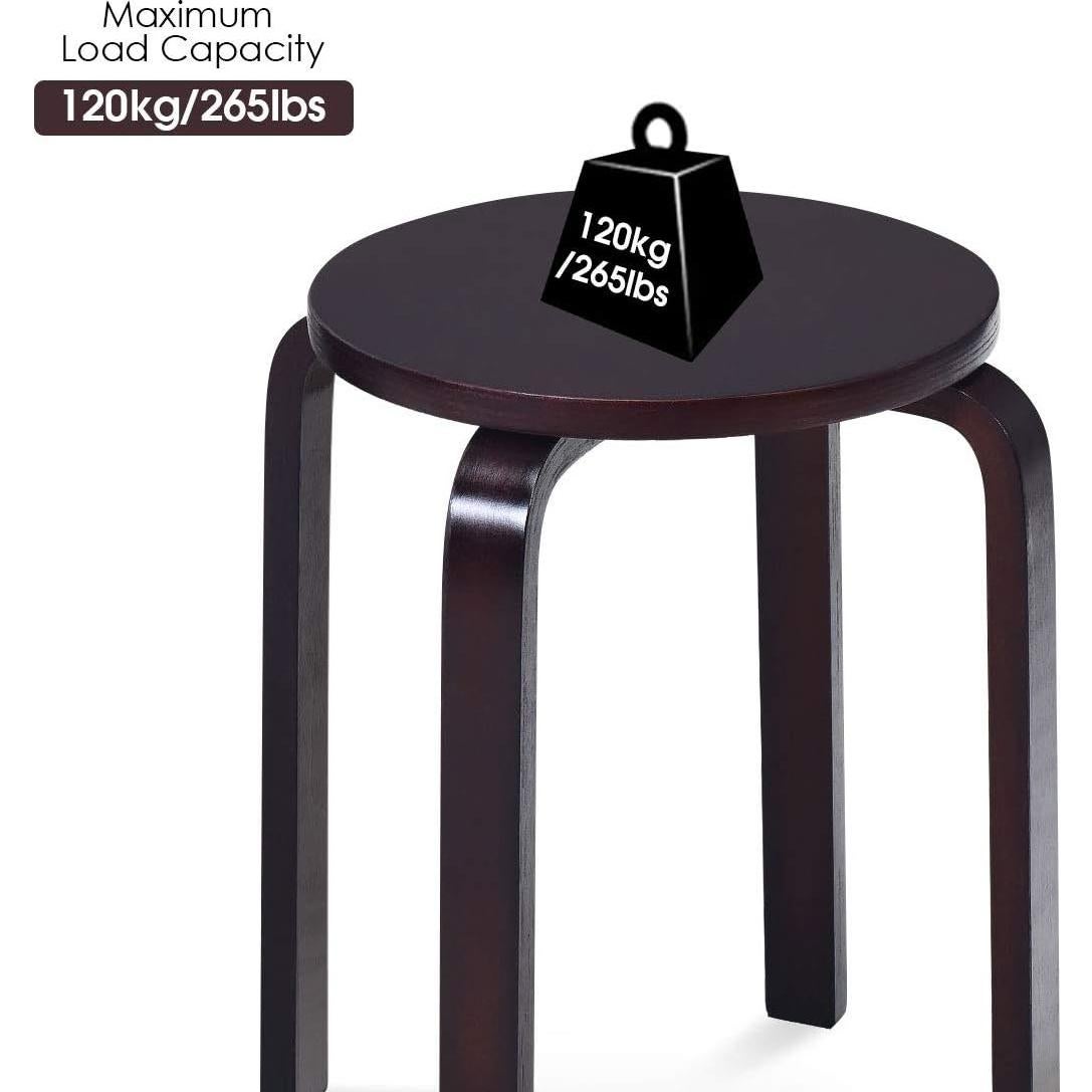 Juego de 4 Taburetes de Madera Julimoon 46 cm Café Oscuro