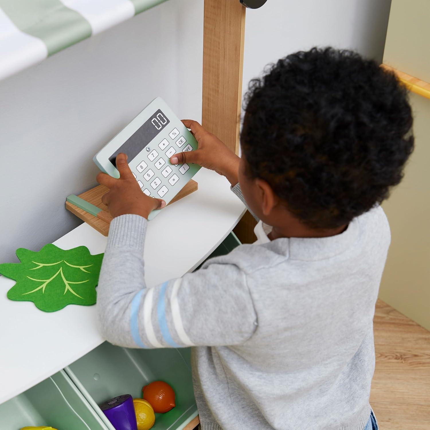 Puesto de Mercado de Madera Teamson Kids con Caja Registradora