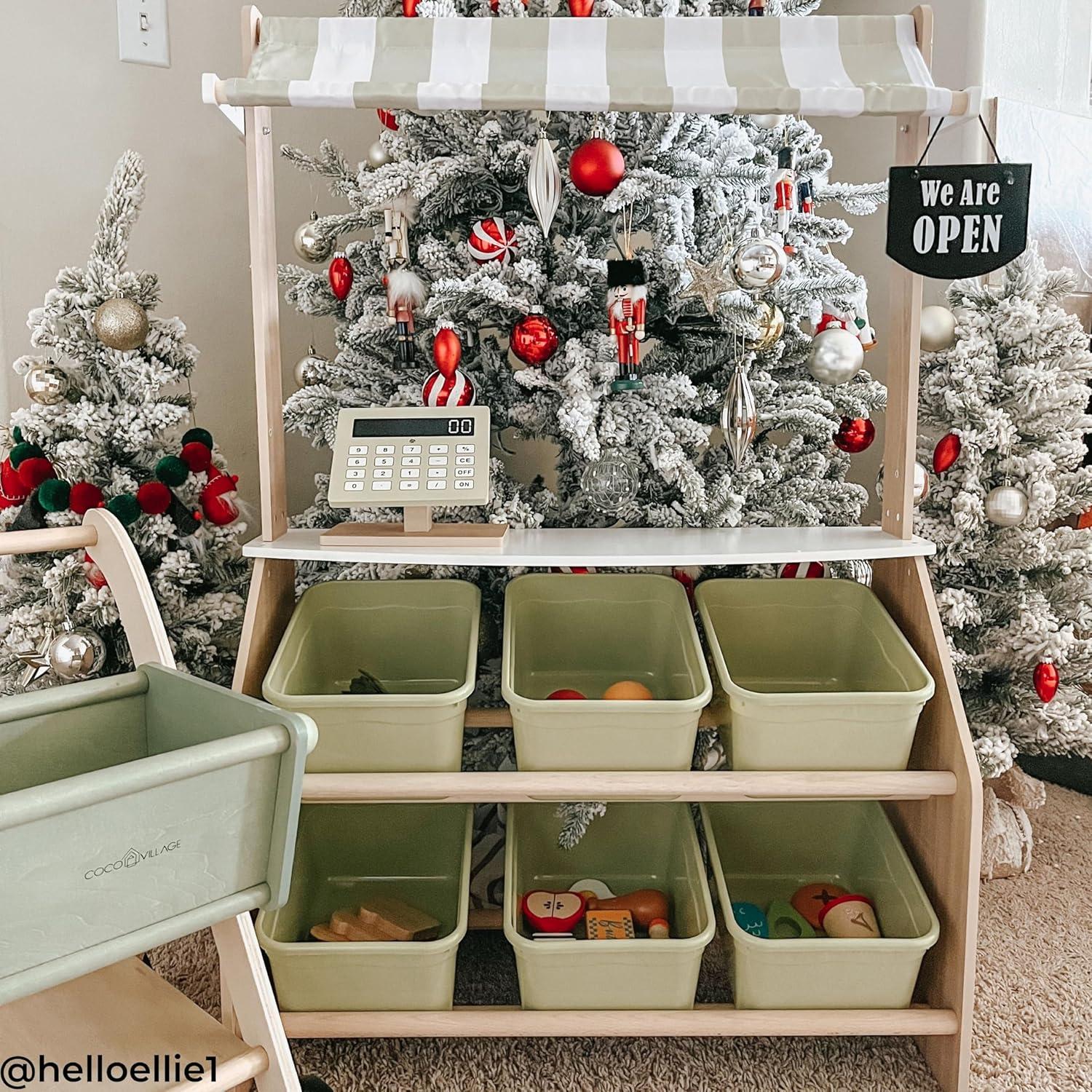 Puesto de Mercado de Madera Teamson Kids con Caja Registradora