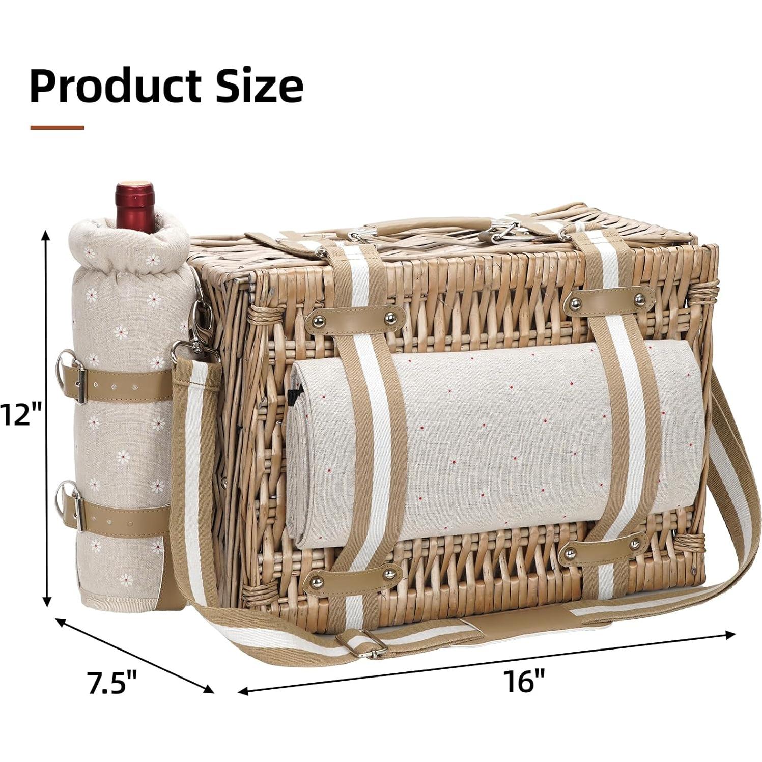 Cesta de Picnic Grande G GOOD GAIN 31 Piezas con Manta y Enfriador