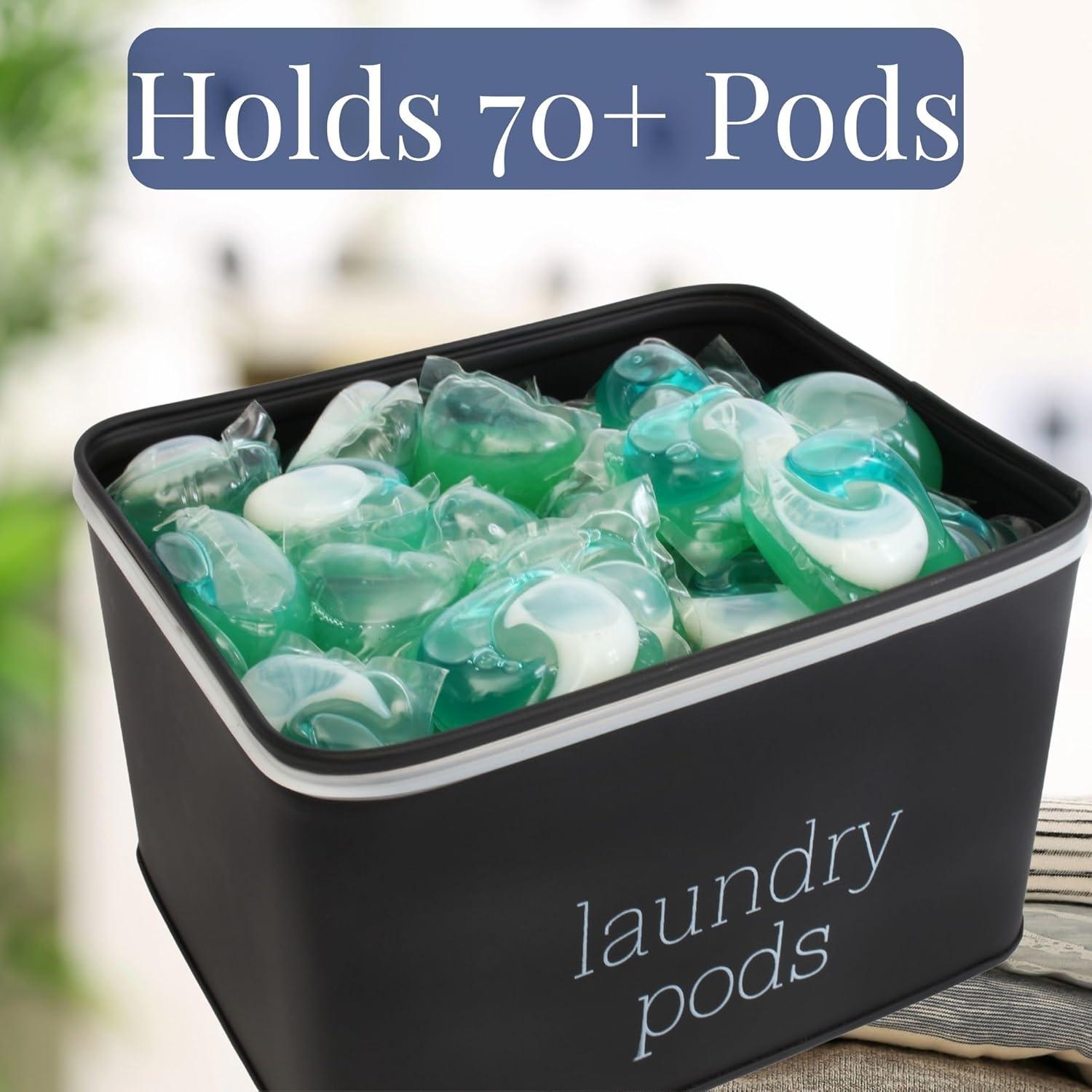 Contenedor de cápulas de lavandería AuldHome Design Negro 2.6L