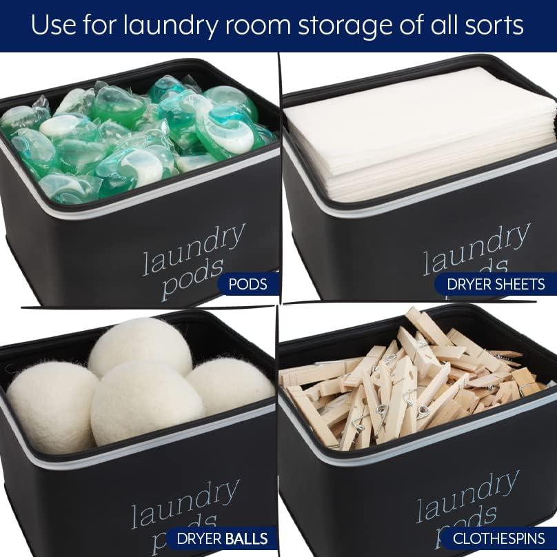 Contenedor de cápulas de lavandería AuldHome Design Negro 2.6L