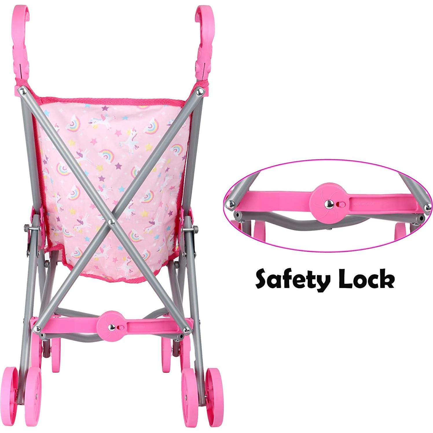 Carrito de Muñecas Colección de Sueños Rosa 58 cm Metal