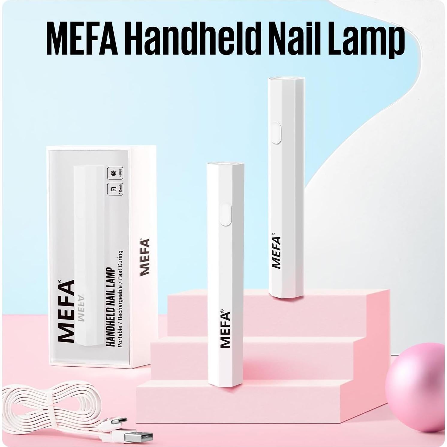 Lámpara UV Portátil MEFA para Uñas de Gel, 2 Temporizadores