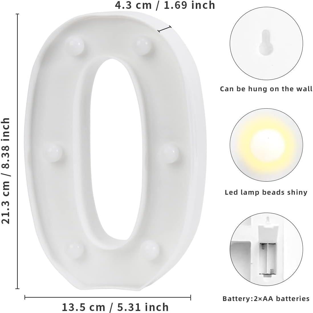 Letras Iluminadas Laerjin LED para Decoración de Fiesta 7.7x21.7cm