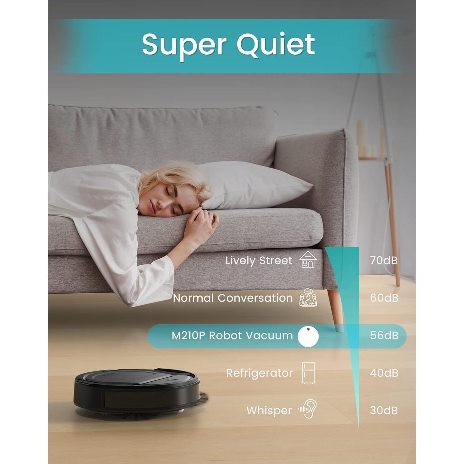 Aspiradora Robot Lefant M210, 120 Min, Control por App, Negro