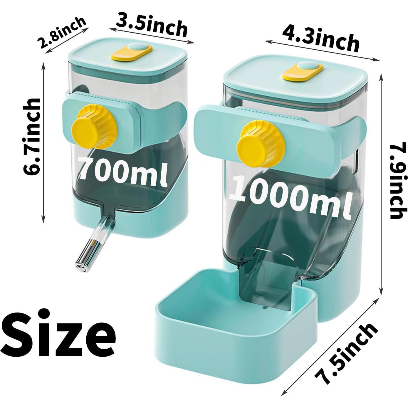 Dispensador de Comida PODOO 1.01L para Conejos y Mascotas